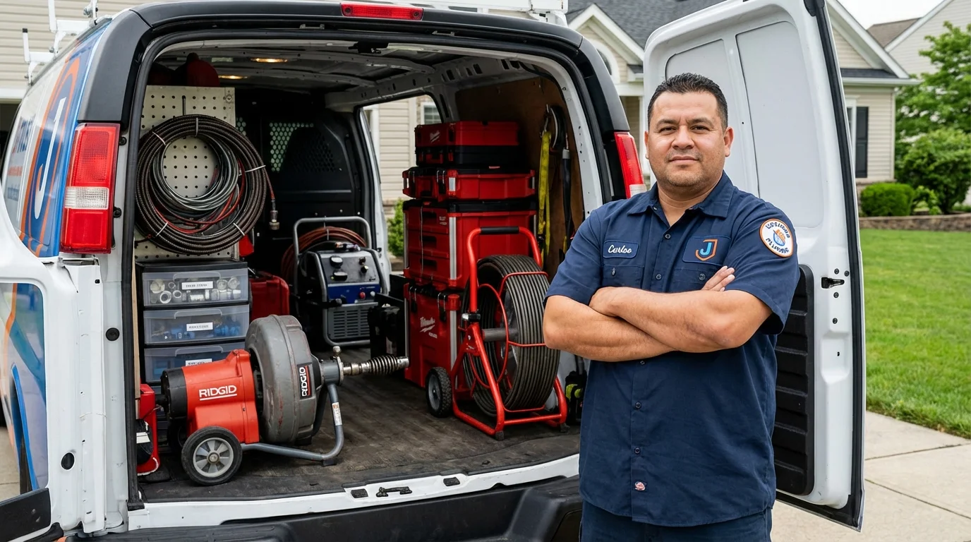 Professional drain cleaning equipment and Johns Plumbing LLC plumber in Ahwahnee
