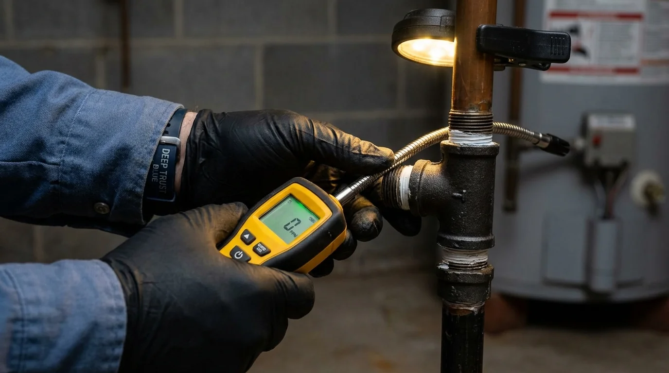 Gas leak detection with electronic sniffer by Johns Plumbing LLC in Ahwahnee